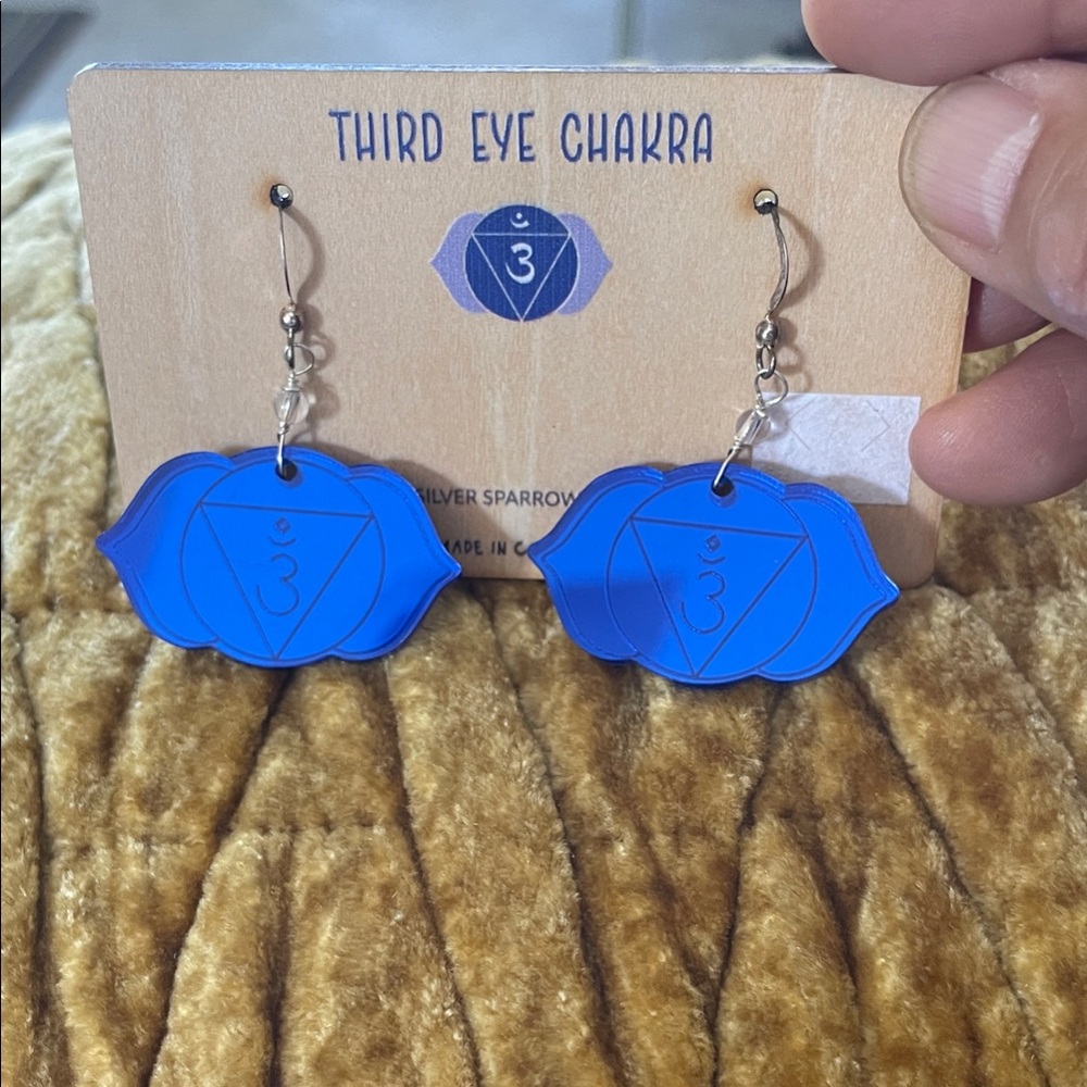 Blue Third Eye Chakra Earrings